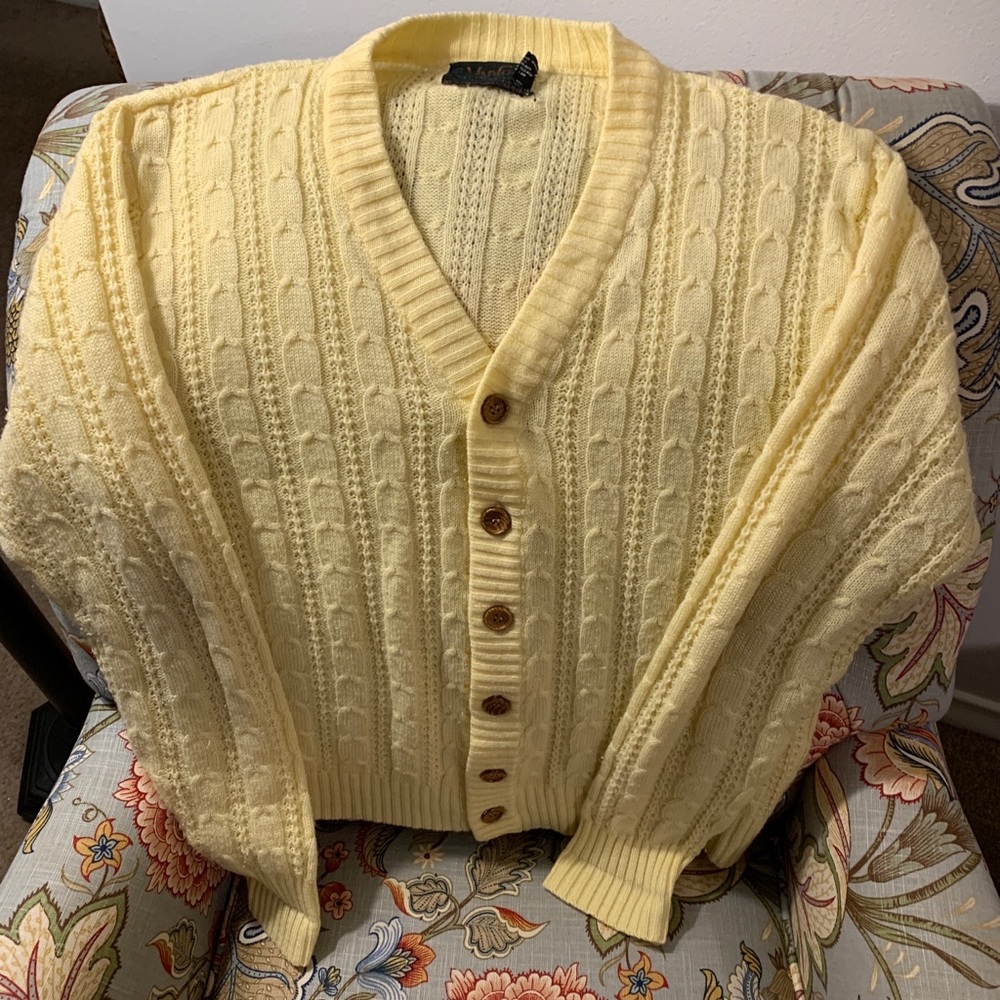 Vintage Van Cort Sweater Cardigan Mens Long Sleeve